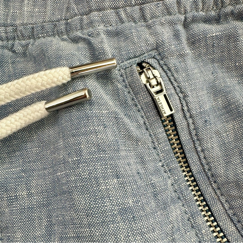 Athleta Cabo Linen Light Blue Drawstring Joggers, 12 - Picture 13 of 16